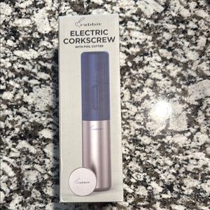 Rabbit Electric Corkscrew with Foil Cutter - Blue and Silver